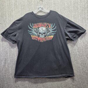 Harley-Davidson Shirt Mens 2XL Black Skull Graphic Horny Toad Temple TX Biker